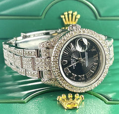 Rolex Datejust Ladies 26mm 10ct Iced Genuine Diamonds Ref. 179174