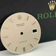 Rolex 34mm Men's Oysterdate Precision Silver Linen Dial Stick Jubilee Ref: 6694