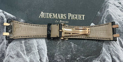 AUDEMARS PIGUET Royal Oak Black Leather Band 18k Rose Gold Buckle Ref: 15400OR