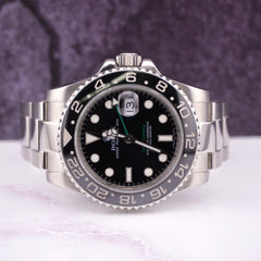 Rolex Mens 40mm GMT Master II Ceramic Black Dial Stainless Steel Watch 116710LN