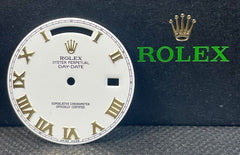 Rolex Men's Day-Date II 41mm White Dial 18k Yellow Gold Roman President 218238