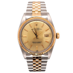 Rolex Vintage 36mm Datejust Mens Yellow Gold & Steel Watch Jubilee Dial 1601