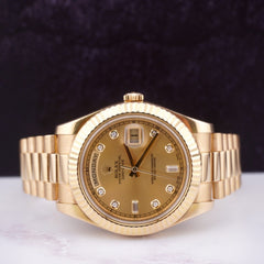 Rolex Day-Date 40 President 18k Yellow Gold Men's Watch Gold Diamond DIAL 218238