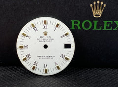 Rolex Datejust Ladies 31mm White Roman Dial Gold Oyster Perpetual Ref 68273