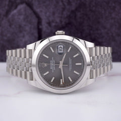 Rolex Mens Datejust II 41mm Rhodium Index Dial Jubilee Steel Watch Ref 126300