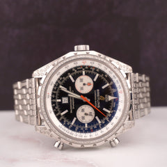 Breitling Men's Chrono-Matic 44mm 8ct Diamond Steel Black Dial Watch Ref: A41360