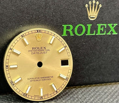 Rolex Datejust Midsize 31mm Champagne Gold Dial White Stick Dial Ref 178273