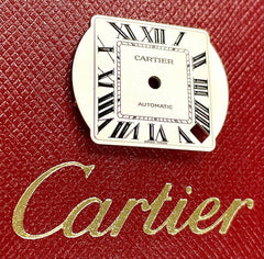 Cartier Santos Galbee XL 33mm Silver Dial Black Roman Automatic Watch Ref 2823