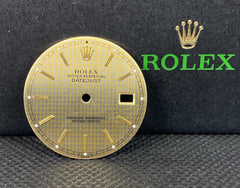 Rolex Datejust Men's 36mm Gold Houndstooth Quick Stick Dial Jubilee 16013 16233