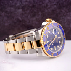 Rolex Submariner Date 40mm 18k Yellow Gold/Steel BLUE Oyster Mens Watch 116613LB