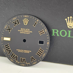 Rolex DateJust 2 Men’s 41 2-Tone 18k Gold Roman Numeral Matte Black Dial 116333