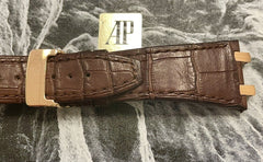 AUDEMARS PIGUET Royal Oak Brown Leather Band 18k Rose Gold Buckle Ref: 15400OR