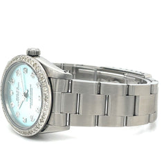 Rolex Oyster Perpetual 31mm 1.50ct Diamonds ICE Blue Steel Watch Ref 77080