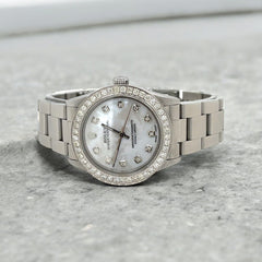 Rolex 31mm Oyster Perpetual 1.25ct Diamonds MOP Dial Steel Watch