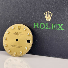 Rolex Datejust 31mm Midsize Gold Champagne Dial FACTORY DIAMOND Ref 68273