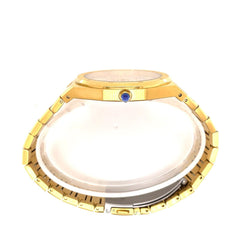 IceTime ALPHA Yellow 42mm Men's Yellow Gold Steel Watch Iced 0.10ct Diamonds