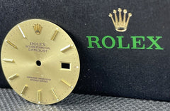 Rolex Datejust Mens 36mm Gold Champagne Jubilee Oyster Stick Dial 16013 16233