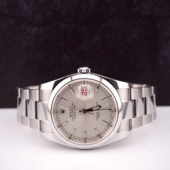 Rolex Datejust 36mm Mens Stainless Steel Oyster Silver Dial Watch Ref: 116200