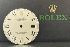 ROLEX DATEJUST 36mm BUCKLEY Silver Dial Black Roman numerals Jubilee Ref 16014