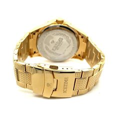 IceTime BLING Yellow 45mm Men's Yellow Gold Steel Watch Iced 0.25ct Diamonds