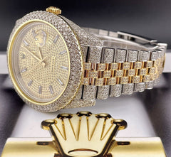 Rolex Mens Datejust 41 Jubilee 18K Yellow Gold & Steel Watch ICED 16ct Diamonds