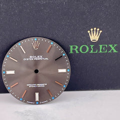 Rolex 39mm Men's Oyster Perpetual Grey Rhodium Dial Stick Jubilee Ref: 114300