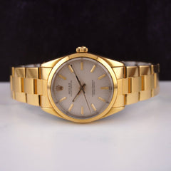 Rolex Oyster Perpetual 34mm Gold Plated Steel Watch Silver Dial Mens Ref: 1024