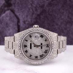 Rolex Men's Datejust 41mm Iced 18ct Diamonds Oyster Steel Watch Ref: 116300