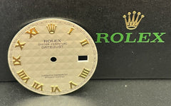 Rolex Datejust Mens 36mm Cream Pyramid Dial Gold Roman Jubilee 16013 16233