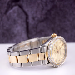 Rolex Oyster Perpetual Ladies 31mm 18k Yellow Gold & Steel 2ct DIAMOND Watch