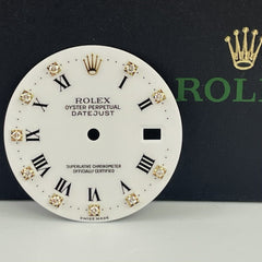 Rolex Datejust Mens 36mm FACTORY White Diamond Roman Dial Jubilee 16013 16233