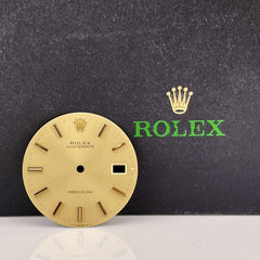 Rolex Oysterdate Precision Men's 34mm Gold Dial Stick Oyster Jubilee Model 6694