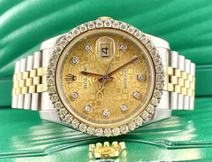 Rolex Datejust 36mm 18k Yellow Gold & Steel Watch 2.50ct Diamonds Jubilee 116233