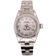 Rolex Oyster Perpetual 25mm Stainless Steel Watch White MOP Dial Ref: 67180