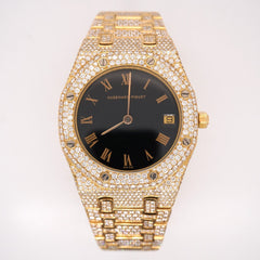 Audemars Piguet Royal Oak Ladies 18k Yellow Gold 36mm Custom 10ct Diamond 6023BA