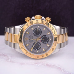 Rolex Daytona Cosmograph 40mm 18k/Steel Men's Oyster METEORITE Dial Watch 116523