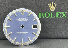 Rolex Mens 36mm Datejust Blue Dial Silver Stick Jubilee Oyster PiePan 1601