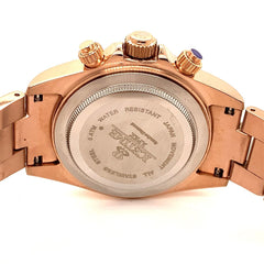 IceTime LEGACY Rose 40mm Men's Rose Gold Steel Watch Iced 0.10ct Diamonds