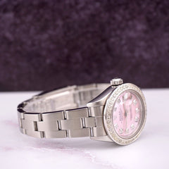 Rolex Ladies Datejust 26mm Steel Watch Oyster ICED 1.50ct Diamond Pink MOP Dial