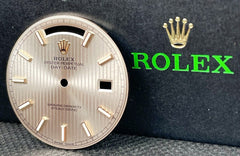 Rolex Mens Day-Date 40mm Rose Sundust Tapestry Dial Stick President Ref 228235