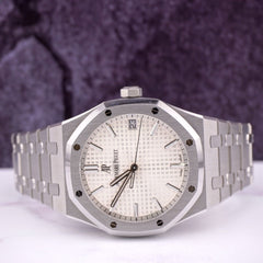 Audemars Piguet Royal Oak 41mm White Dial Steel Watch 15500ST Box & Papers