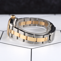 Rolex 25mm Oyster Perpetual 18K Yellow Gold Two-Tone Champagne Dial Watch 67193