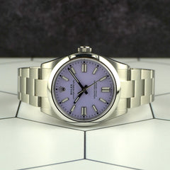 Rolex Oyster Perpetual 41mm Steel Lavender Dial Men's Watch 134300