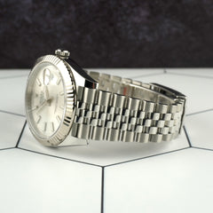 Rolex Datejust 41mm Steel White Gold Silver Dial Jubilee Men's Watch 126334