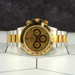 Rolex Daytona Cosmograph 40mm 18k YG / Steel Gold Dial Oyster Men's 16523