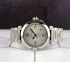Cartier Pasha 41mm  Silver Dial Automatic Stainless Steel Mens Watch 4266
