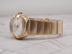 Omega 27mm Constellation White Mop Dial Gold Diamond Watch 123.55.27.20.05.002