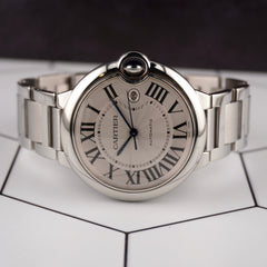 Cartier Ballon Bleu 42mm Automatic Silver Dial Steel Mens Watch 3001