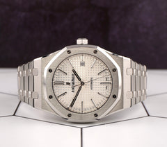 Audemars Piguet 41mm Royal Oak Silver Dial Stainless Steel Watch 15400ST Papers