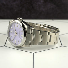 Rolex Oyster Perpetual 36mm Lavender Dial Steel Oyster Men's Watch 126000